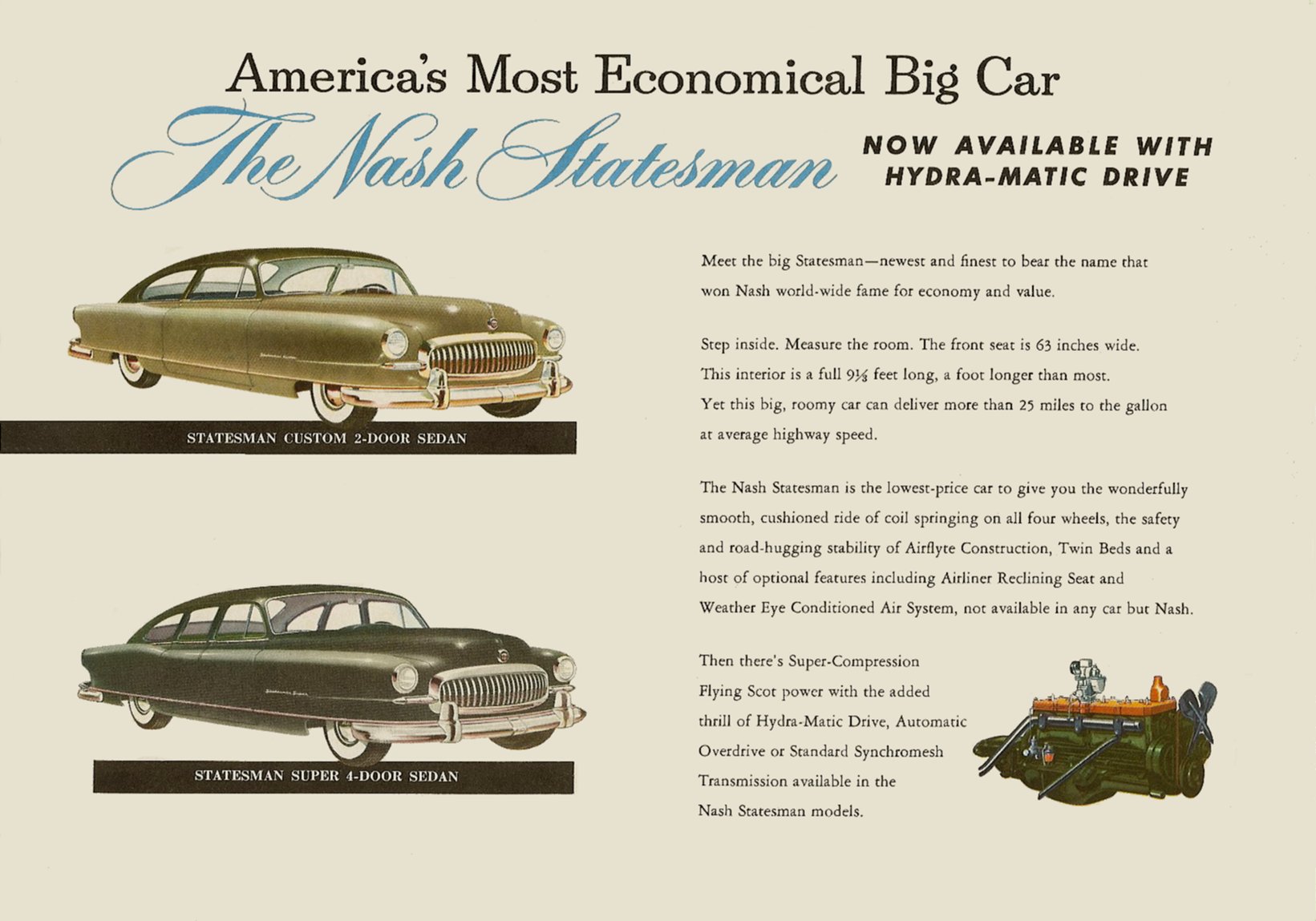 1951 Nash Airflyte Brochure Page 4